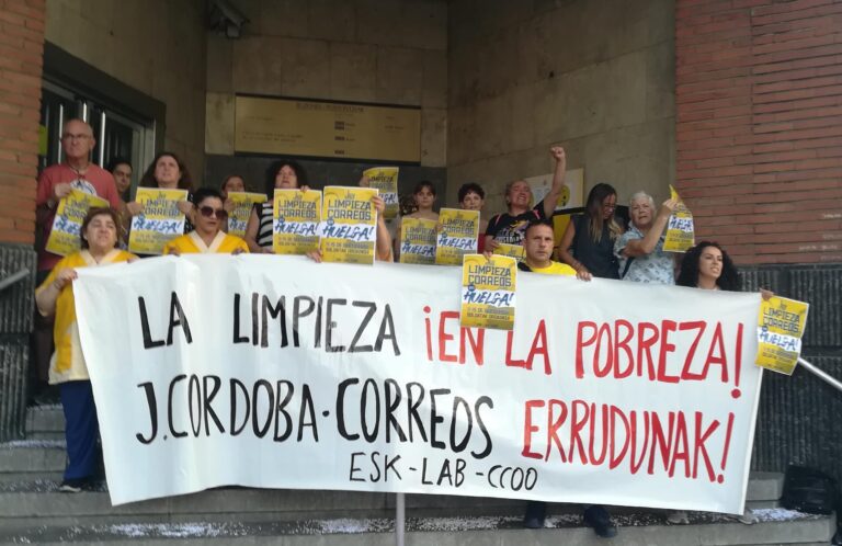 Trabajadoras de limpieza de Correos de Bizkaia van a la huelga por el impago de sus salarios