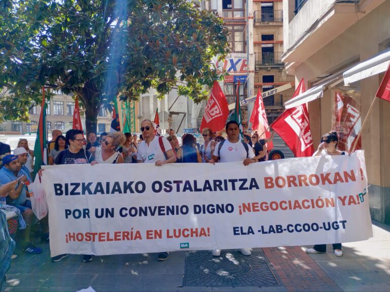 Segunda jornada de huelga en la hostelería de Bizkaia