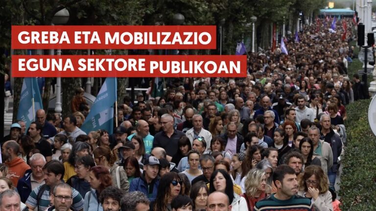 31.000 pertsona baino gehiago EAEko sektore publikoko greba eguneko manifestazioetan