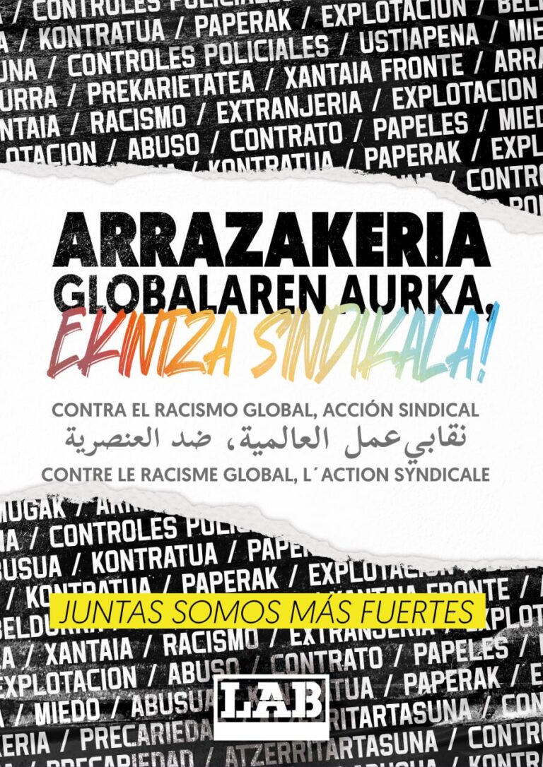 Lan esplotazioarekin eta migrazioaren kriminalizazioarekin amaitu beharra dago