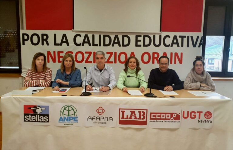 Urratsak ematen jarraitzen dugu Nafarroako Hezkuntza Sailarekin negoziazio prozesuan aurrera egiteko