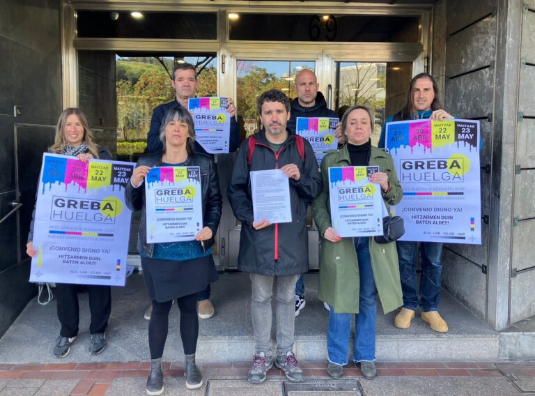 Convocamos 4 días de huelga en el sector de artes gráficas de Bizkaia