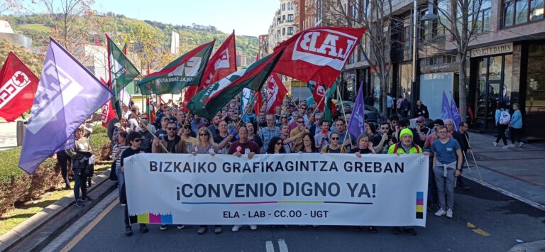 Patronalaren blokeoa salatzen dugu Bizkaiko Grafikagintzan