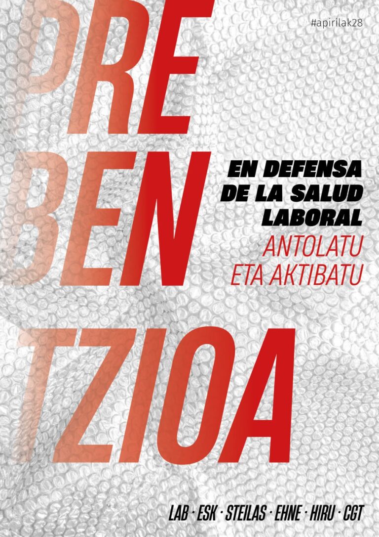 Laneko istripu eta gaixotasunak ekidin daitezkeelako, prebentzioa bermatzeko betebeharrari behingoz heltzeko eskatuko diegu arduradunei