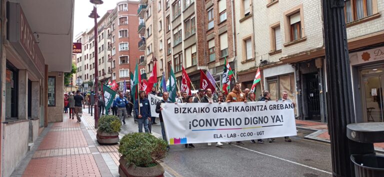Patronala ez da mugitzen Bizkaiko Grafikagintzako Hitzarmenean