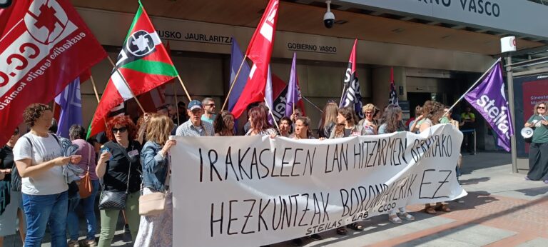 Lan hitzarmen honi ez, irakasleen lan-baldintzak borroka ditzagun