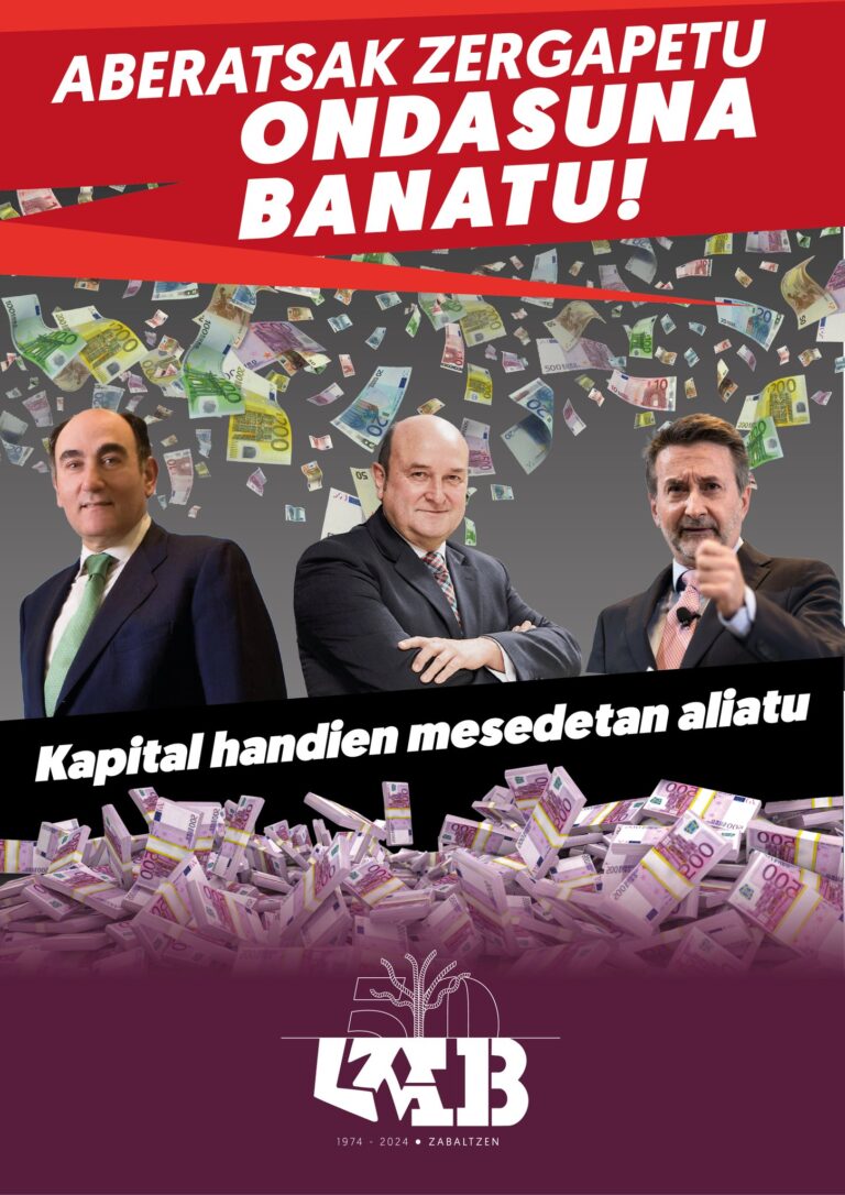 Energetikei ezarritako behin-behineko zerga ezabatzeak Hego Euskal Herrian inbertsio publikoetarako 93 milioi gutxiago izatea dakar