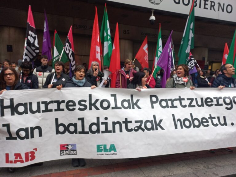 La huelga en el Consorcio Haurreskolak ha tenido un amplio seguimiento, similar al de ayer