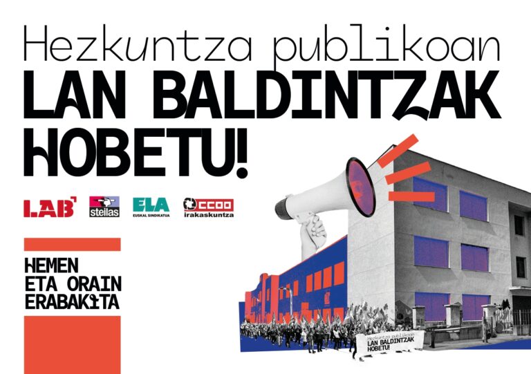 Ante la carta del Gobierno Vasco a docentes y familias, la huelga es el camino