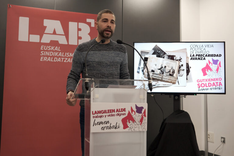 LAB reclama un acuerdo por un salario mínimo en Nafarroa frente a un Plan de Empleo que no responde a las demandas y expectativas de la clase trabajadora navarra