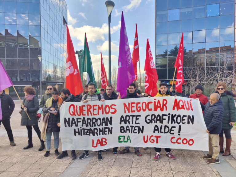 Los sindicatos LAB, ELA, UGT y CCOO denuncian la negativa de la patronal para la recuperación del convenio navarro de Gráficas