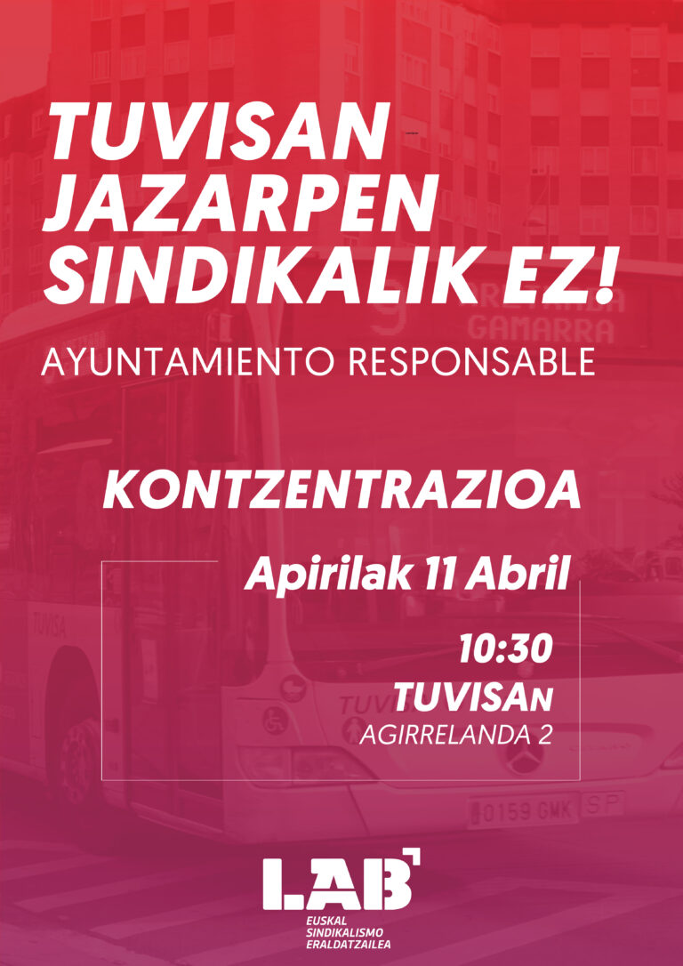 LAB reclama libertad sindical en TUVISA