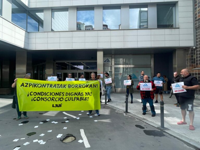 Trabajadoras y trabajadores de subcontratas del Consorcio de Aguas de Bizkaia comienzan a organizarse y luchar colectivamente