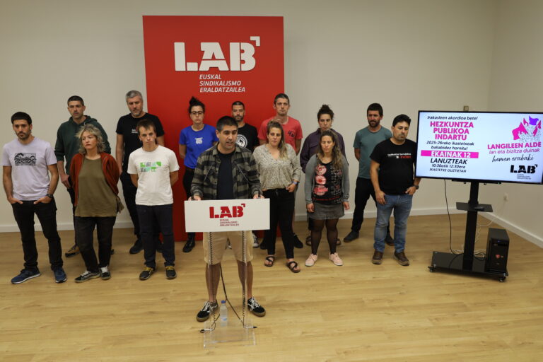 LABek lanuztera deitu ditu EAEko hezkuntza publikoko irakasleak, sinatu berri den akordioa bete dadin