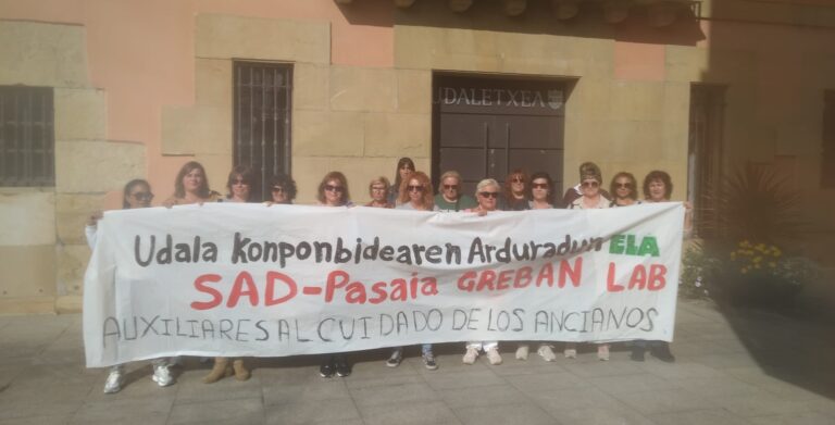 Pasaiako etxez etxeko langileek greban jarraituko dute, lan eta bizi baldintzak prekaritatetik atera arte
