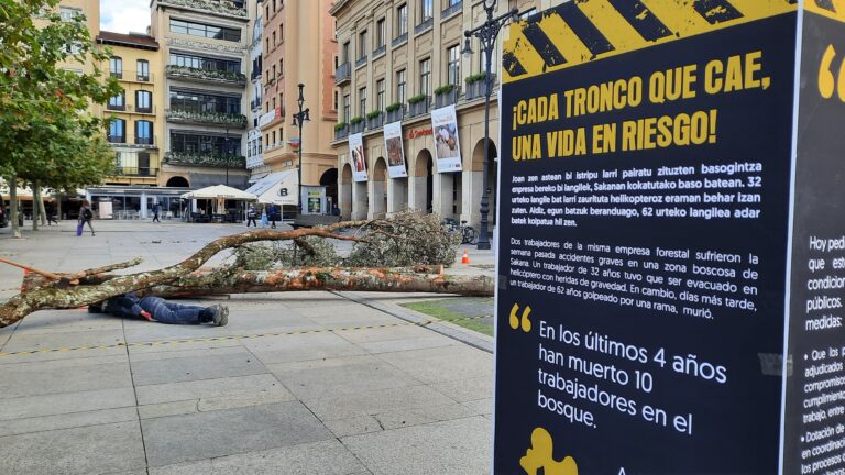 Prebentzio Legeak 30 urte betetzen dituen egunean, azken lan heriotza salatu dute LAB, ESK, Steilas, EHNE-Etxalde, Hiru eta CGT-LKN sindikatuek