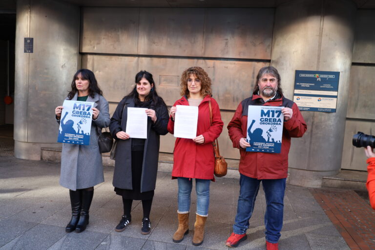 Martxoaren 17ko Greba Orokorra erregistratu dute sindikatuek