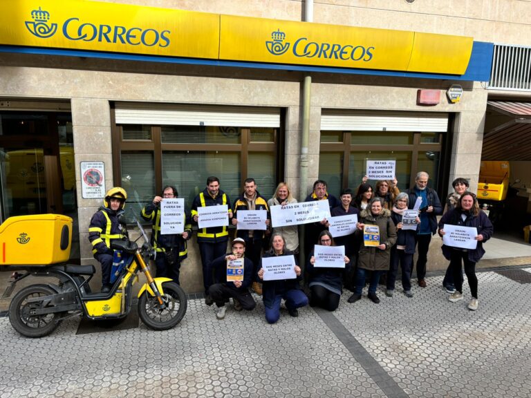 CCOO, LAB, ESK eta UGT sindikatuek Lasarteko Correosen bulego eta banaketa sailean dagoen osasun-egoera larria salatu dute