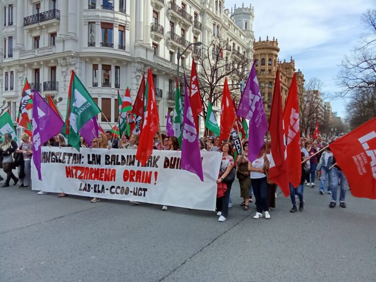 Lan-baldintza duinen defentsan, EAEko jangelen lehen greba egunean, jarraipen jendetsua
