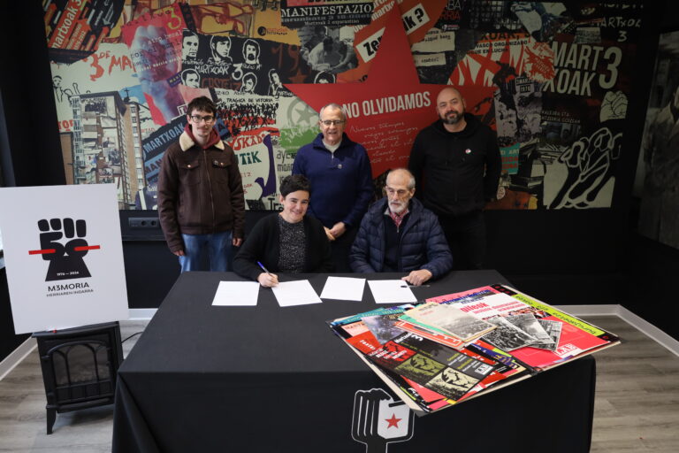 LAB sindikatuak eta Martxoak 3 Elkarteak lankidetza-hitzarmena sinatu dute dokumentazio funtsen lagapen eta dohaintzarako, haien azterketa eta zabalkundea sustatu asmoz