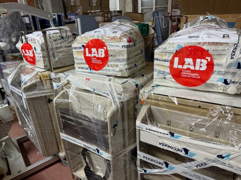 Kubarako LABek bildutako osasun materiala aste honetan bertan aterako da Euskal Herritik