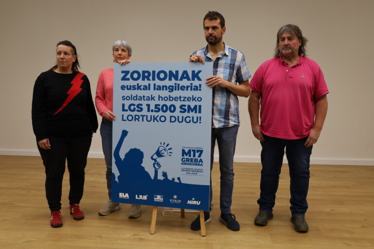 LGS propio baten aldeko jendartearen aldarriak gobernuak eta patronalak behartu behar ditu aurrera egitera, berehala ezar dadin
