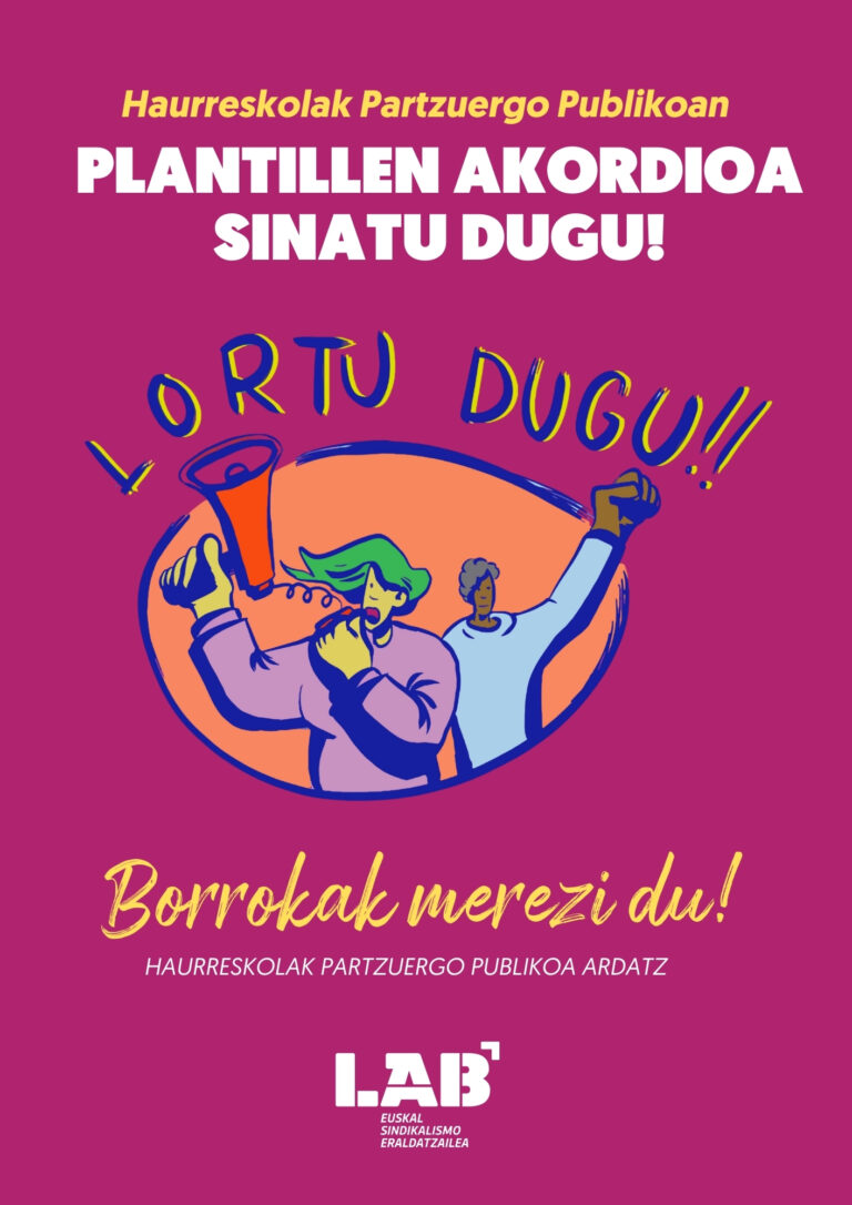 LABek Haurreskolak Partzuergoan Plantillak esleitzeko irizpideen akordioa sinatu du