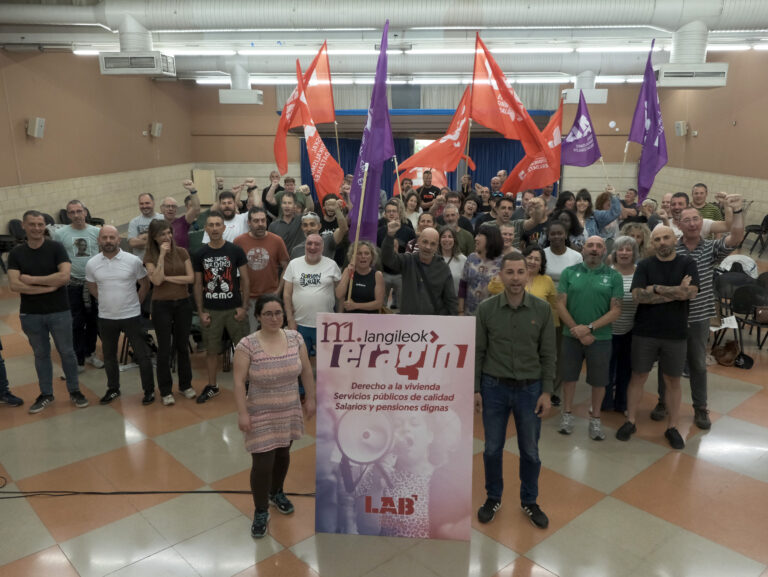 Primero de Mayo: LAB reivindicará políticas en favor de la clase trabajadora ante la guerra y el encarecimiento de la vida en Navarra