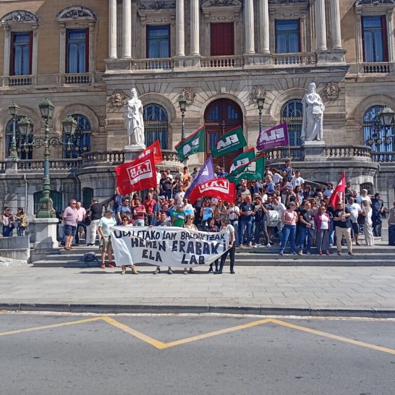 El paro de 2 horas que hemos llevado a cabo LAB y ELA en vísperas de la mesa negociadora de EUDEL ha tenido un amplio seguimiento
