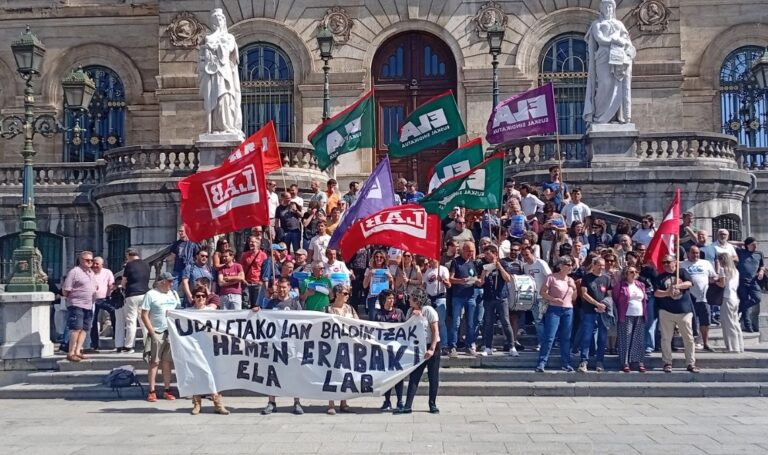 EUDELen mahai-negoziatzailearen bezperan LABek eta ELAk egin dugun 2 ordutako lanuzteak jarraipen zabala izan du