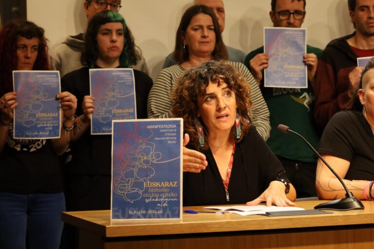 Garbiñe Aranburu eta Urko Aierbe: “Euskaraz lan egin eta bizitzeko eskubidearen alde, kalera!”