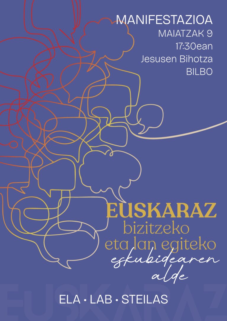 Enplegu Publikoaren Legean PSE-EEren eta beste eragile euskarafoboen presio kanpaina gainditzera deitu dute LABek, ELAk eta Steilasek