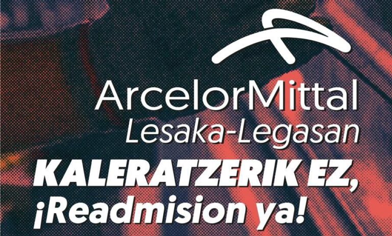 Protesta ArcelorMittalen, Legasako plantan kaleratu duten langileagatik