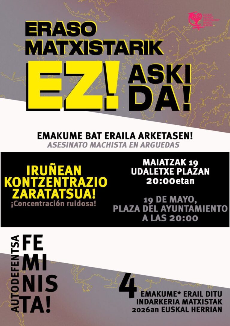 Arguedaseko erailketa matxista ozen salatzeko deia egiten dugu