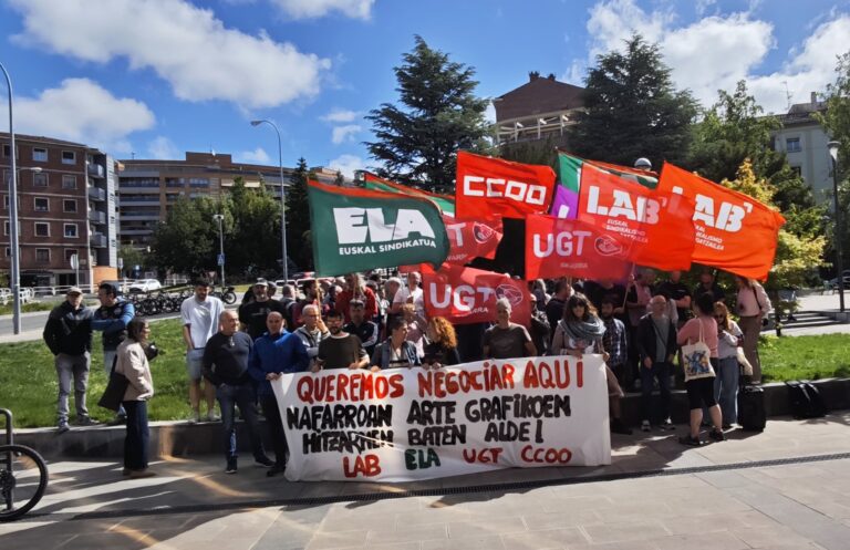 Jarraipen zabalarekin abiatu da Nafarroako grafikagintzako greba eguna