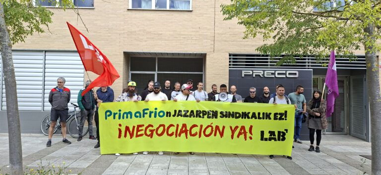 PRIMAFRIOn jazarpen sindikalik ez! Negoziazioa orain!