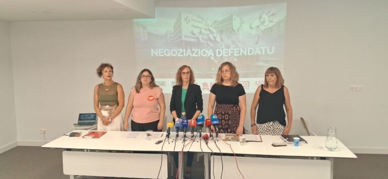 LABek, SATSEk, ELAk, CCOOk eta UGTk greba eta mobilizazioei ekingo diegu, Osakidetzak kolektibo guztien lan-baldintzak hobetu ditzan eskatzeko