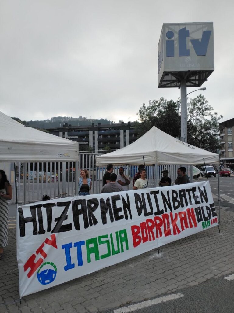 Los y las trabajadoras de la ITV de Bergara y Zarautz están en huelga