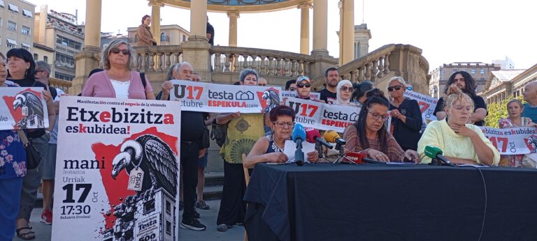 Inquilinas de Testa y el sindicato LAB convocamos una manifestación por el derecho a la vivienda