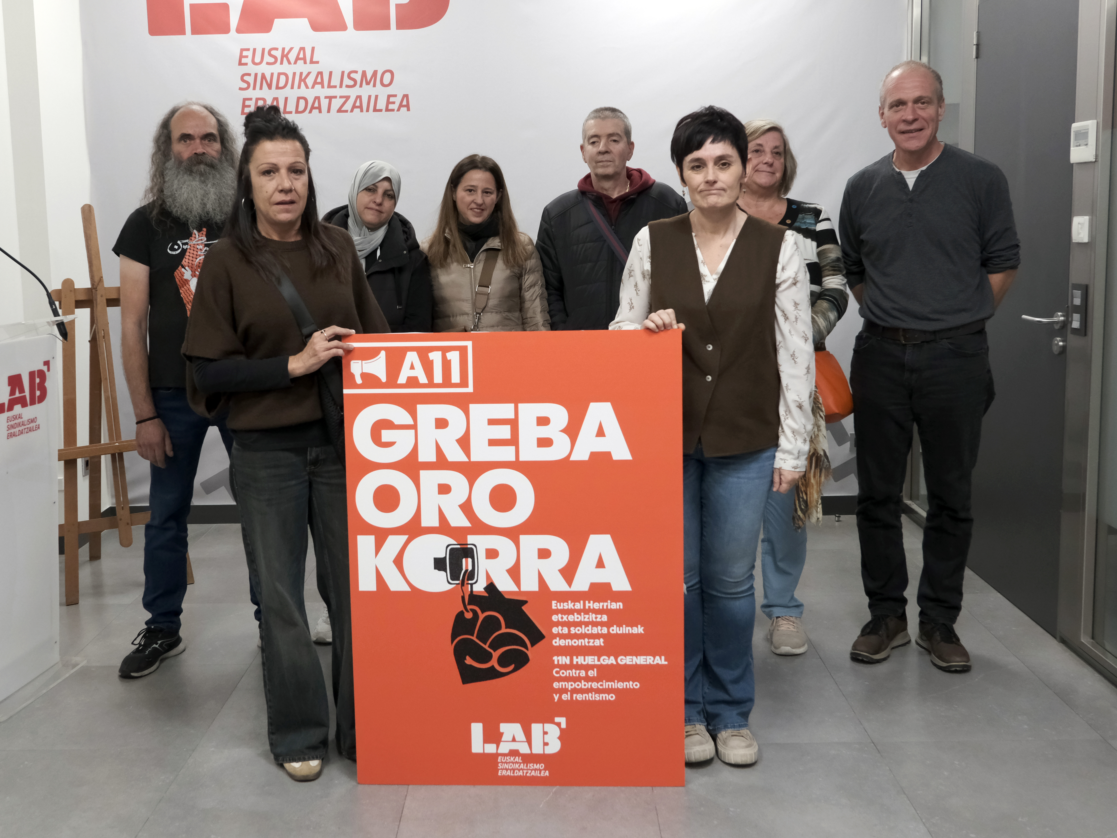 LAB convoca huelga general en Euskal Herria para el 11 de noviembre en defensa de vivienda y salarios dignos